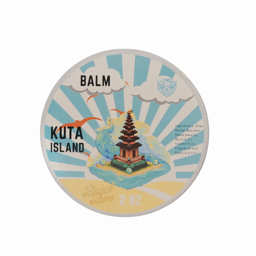 Kuta Island - Beard Balm - Fresh Green Tea Earthy Cloves Sweet Mango - Beach Bum Beards Care