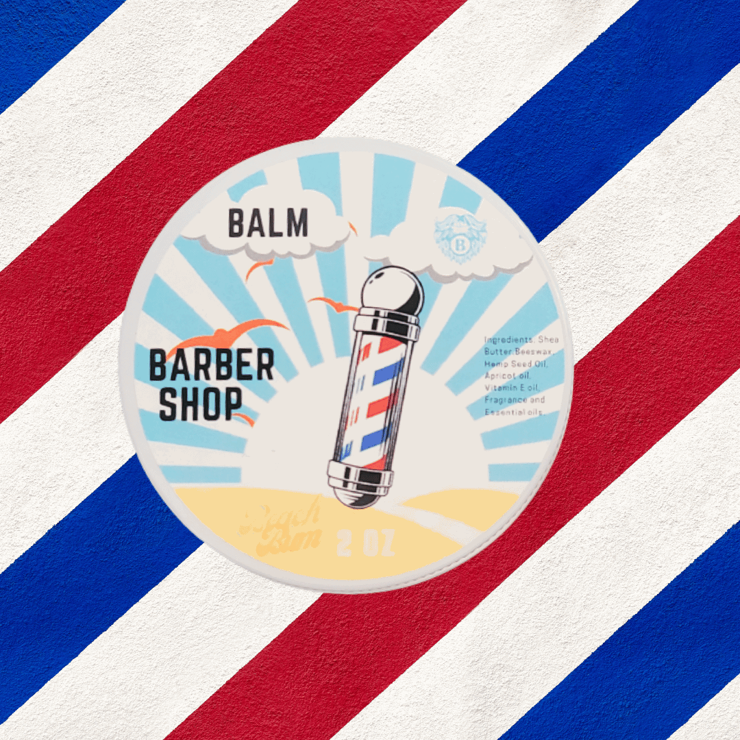 Barbershop - Beard Balm - Bay Oil Sandalwood Hint of Lemon - Beach Bum Beards Care