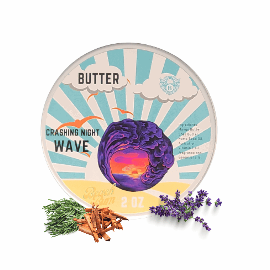 Crashing Night Waves - Beard Butter - Frankincense Calm Lavender Earthy Sandalwood - Beach Bum Beards Care