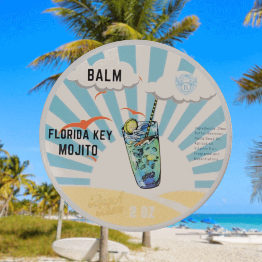 Florida Key Mojito - Beard Balm - Bay Rum Zesty Lime Fresh Mint - Beach Bum Beards Care