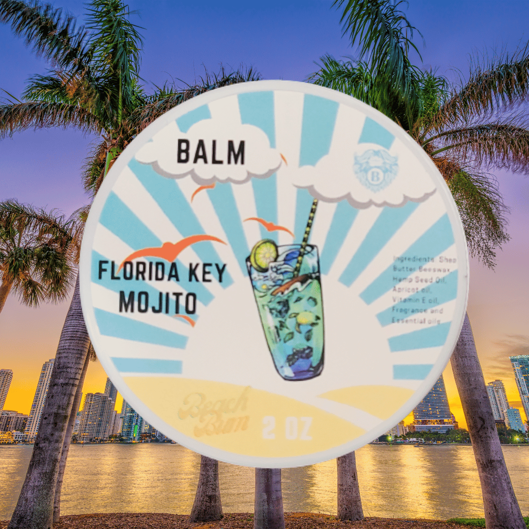 Florida Key Mojito - Beard Balm - Bay Rum Zesty Lime Fresh Mint - Beach Bum Beards Care