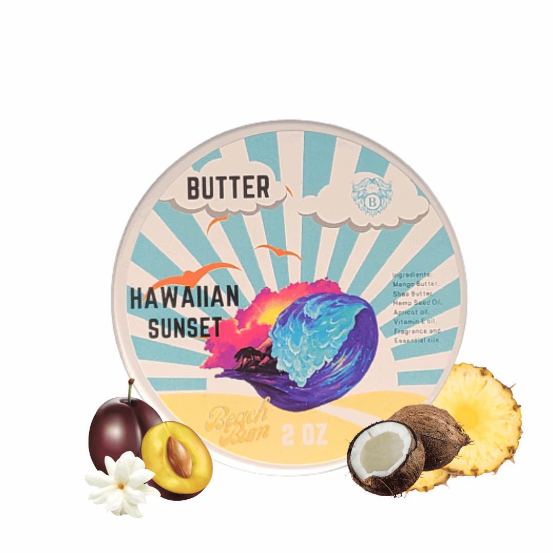 Hawaiian Sunset - Beard Butter - Tropical Fruits Island Flowers Hint of Vanilla - Beach Bum Beards Care