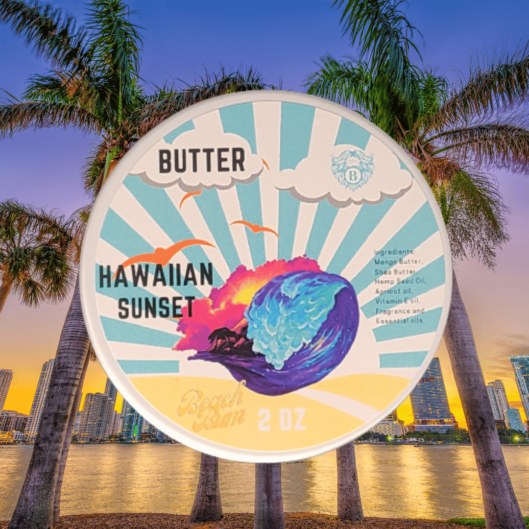 Hawaiian Sunset - Beard Butter - Tropical Fruits Island Flowers Hint of Vanilla - Beach Bum Beards Care