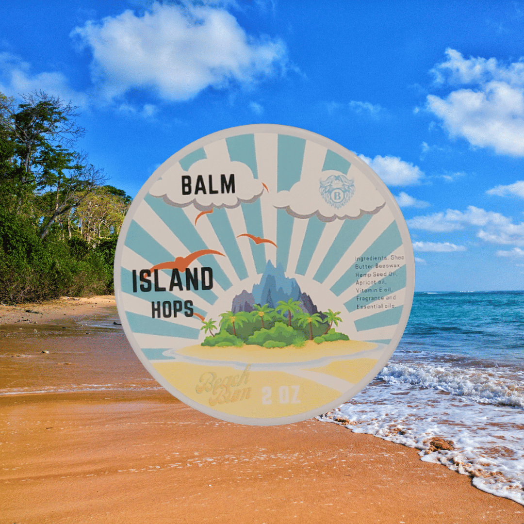 Island hops - Beard Balm - Earthy Hops Tropical Fruits Strawberry Champaign - Beach Bum Beards Care