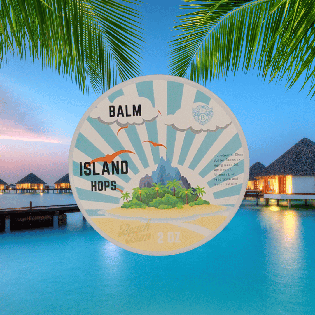 Island hops - Beard Balm - Earthy Hops Tropical Fruits Strawberry Champaign - Beach Bum Beards Care