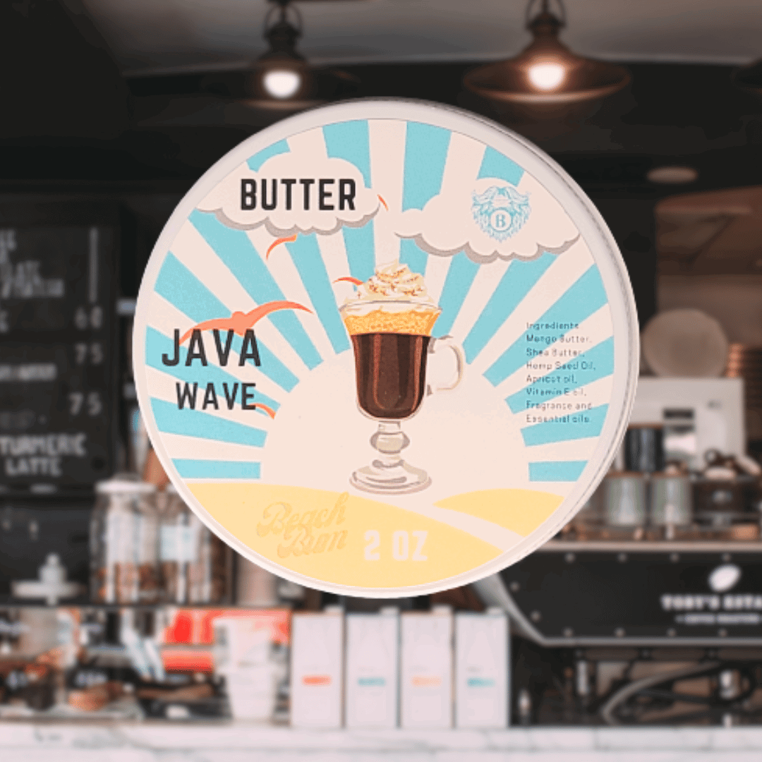 Java Wave - Beard Butter - Rich Coriander Dark Amber Hint of Robust Coffee - Beach Bum Beards Care