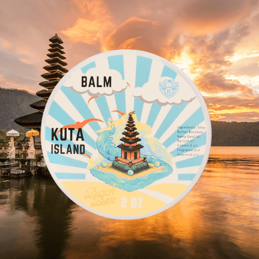 Kuta Island - Beard Balm - Fresh Green Tea Earthy Cloves Sweet Mango - Beach Bum Beards Care