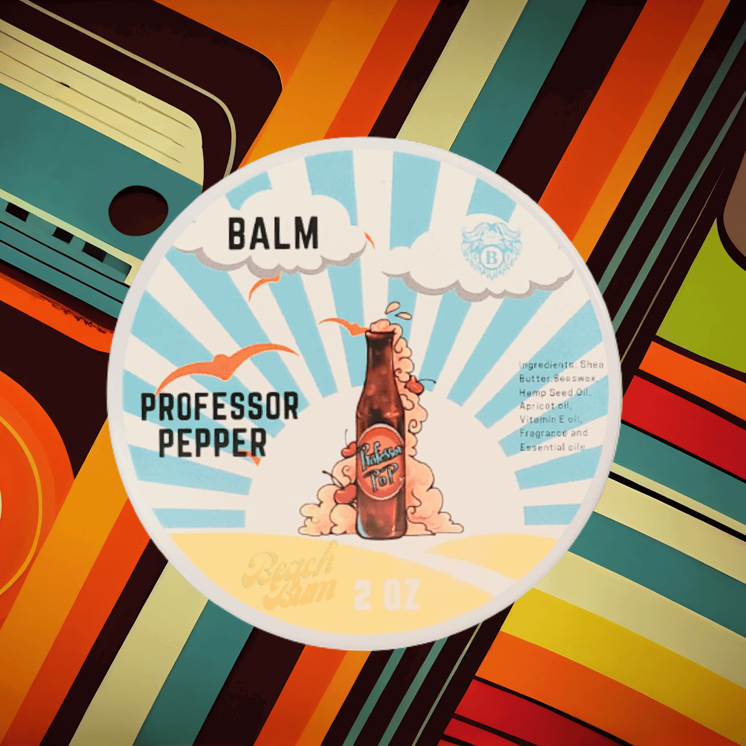 Professor Pepper - Beard Balm - Dark Cherry Creamy Vanilla Hint of Clove - Beach Bum Beards Care