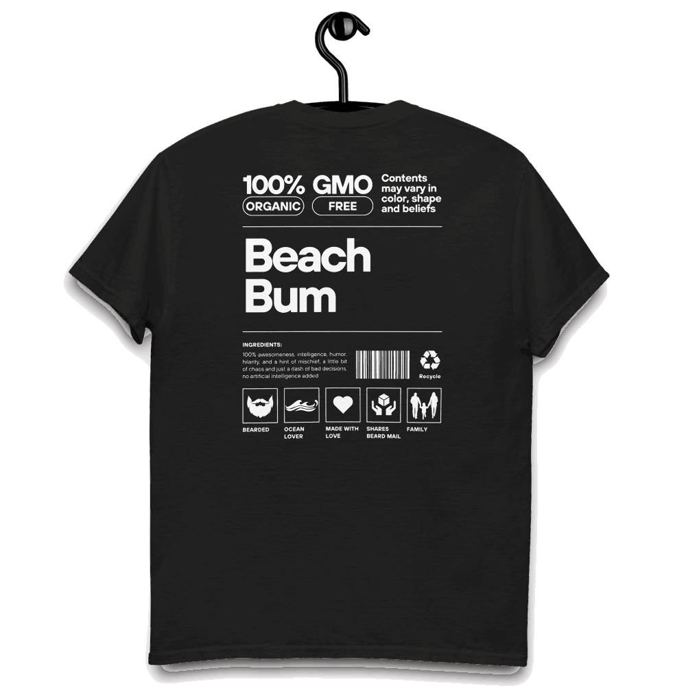 Beach Bum Facts (Black) T-Shirt