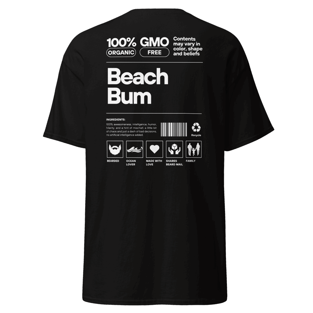 Beach Bum Facts (Black) T-Shirt