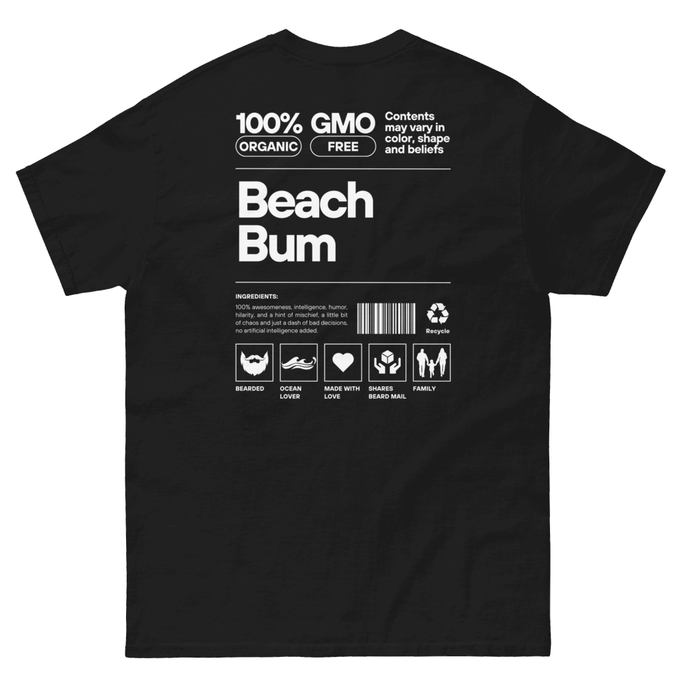 Beach Bum Facts (Black) T-Shirt