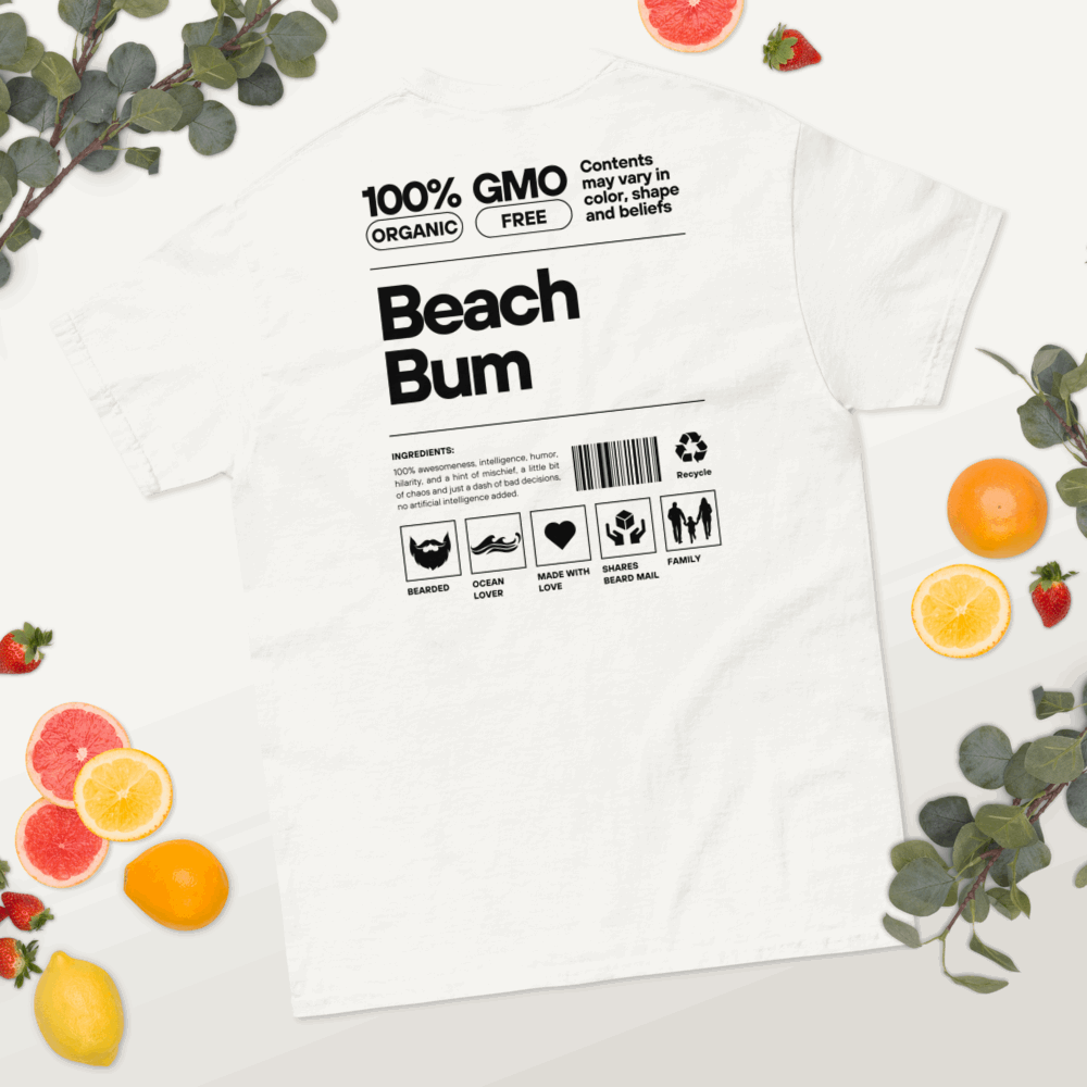 Beach Bum Facts (White) T-Shirt