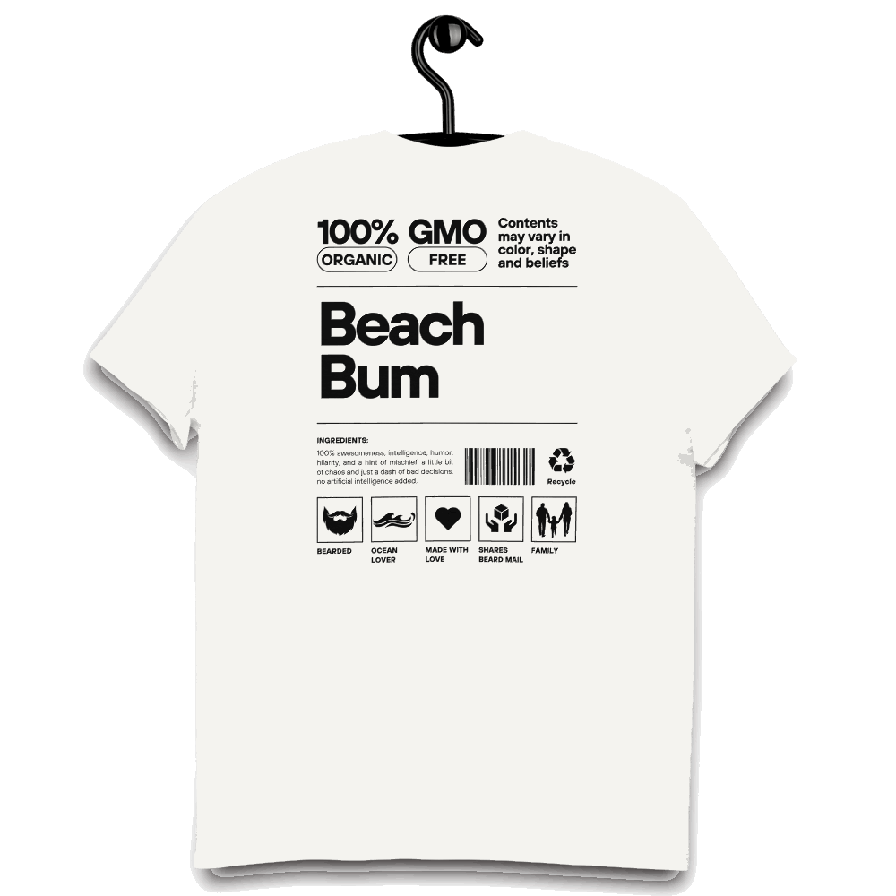 Beach Bum Facts (White) T-Shirt