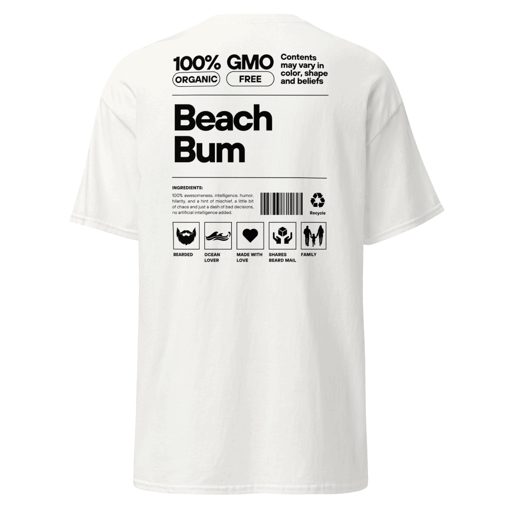 Beach Bum Facts (White) T-Shirt