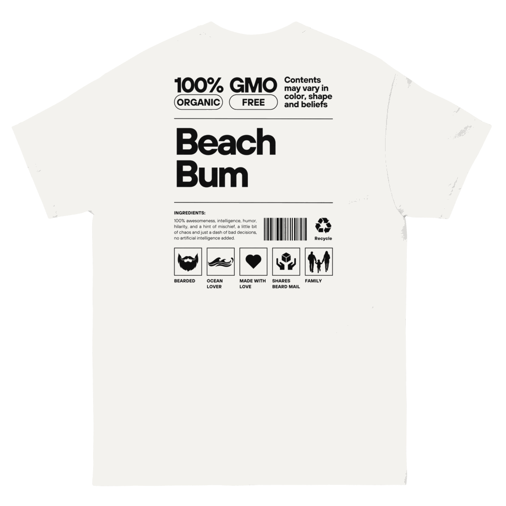 Beach Bum Facts (White) T-Shirt