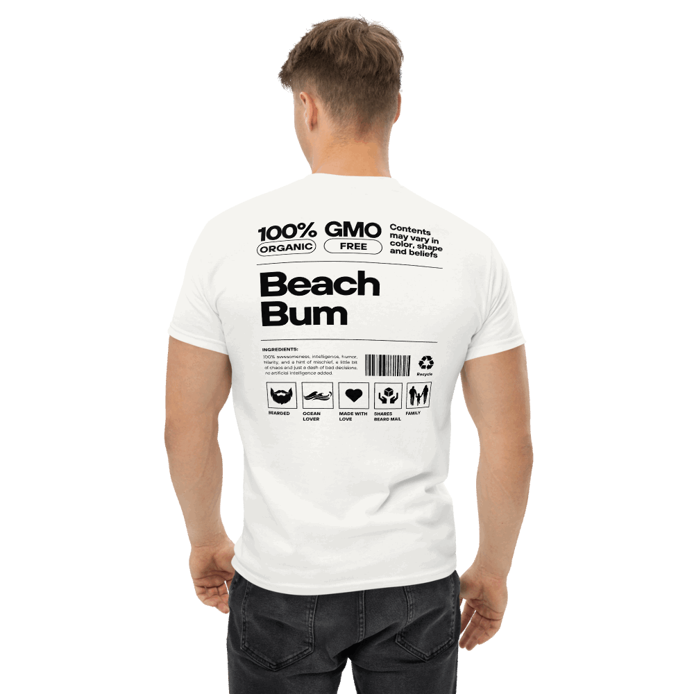 Beach Bum Facts (White) T-Shirt