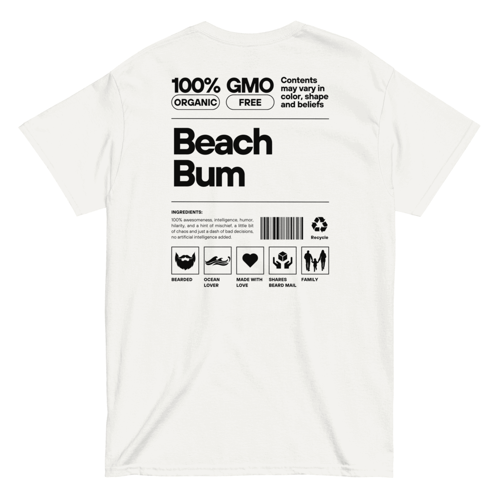 Beach Bum Facts (White) T-Shirt